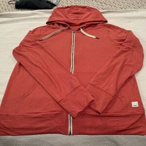 Vuori Halo Performance Hoodie women’s small coral-orange color